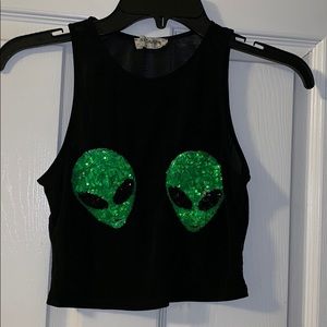 Sheer Alien Crop Top